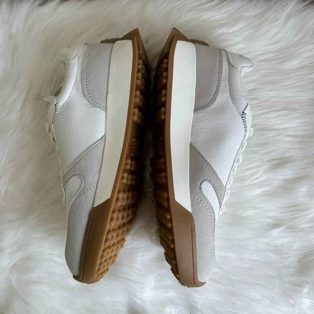 NIB Sam Edelman Layla Suede and Nylon Fashion Sneakers White Multi size 7.5 - Picture 7 of 16